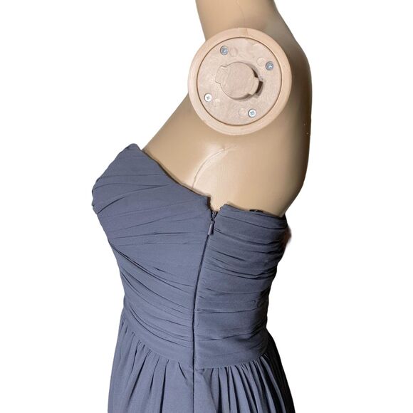 Bill Levkoff Womens Maxi Dress Gown Strapless Sweetheart Formal Gray Size 2 - Picture 6 of 13